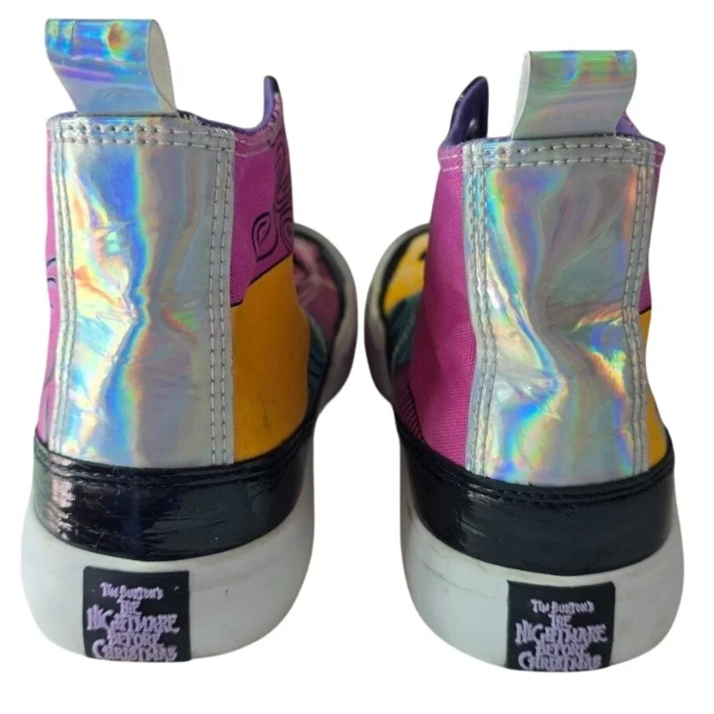 Disney Nightmare Before Christmas Jack Sally Patchwork High Top Sneakers Size 7